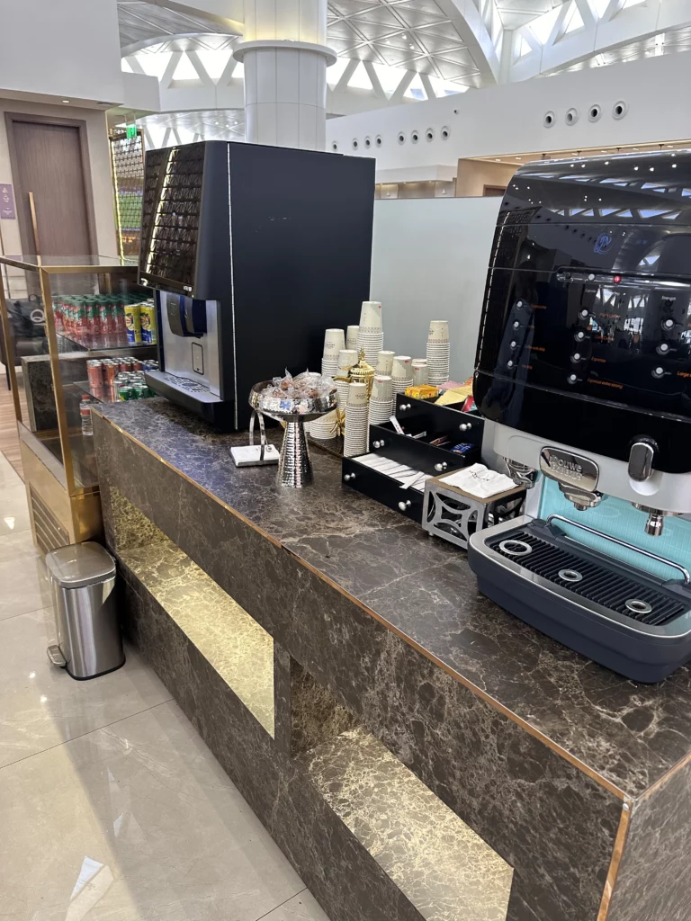 Coffee station at the Hayakk lounge