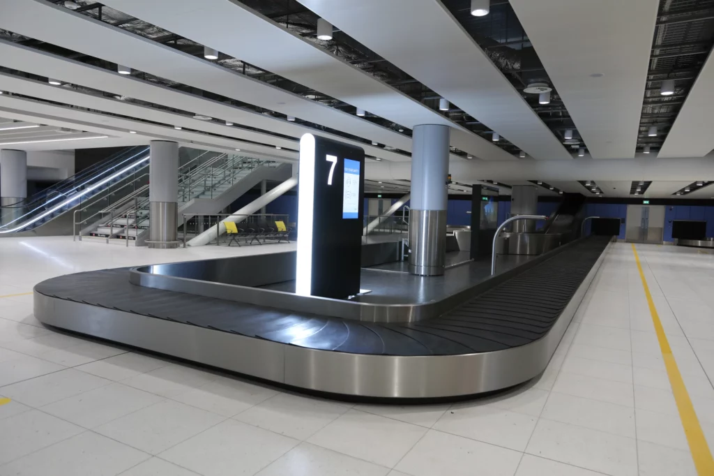 Photograph of the new baggage reclaim at Manchester Airport