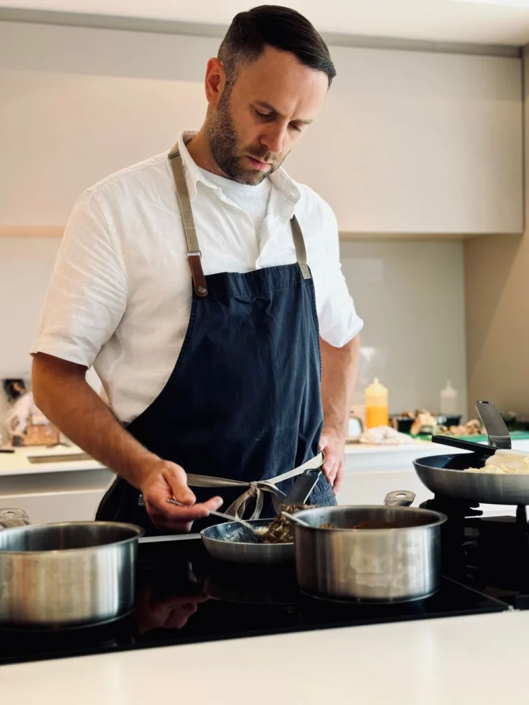 Photoshoot with chef Adam Reid curator of the menu at Aether, Manchester Airport