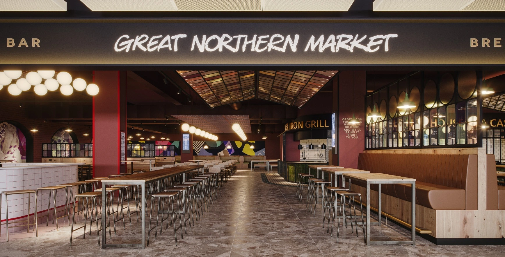 Mock-up of the new Great Northern Market food-hall at Manchester Airport's T2 expansion