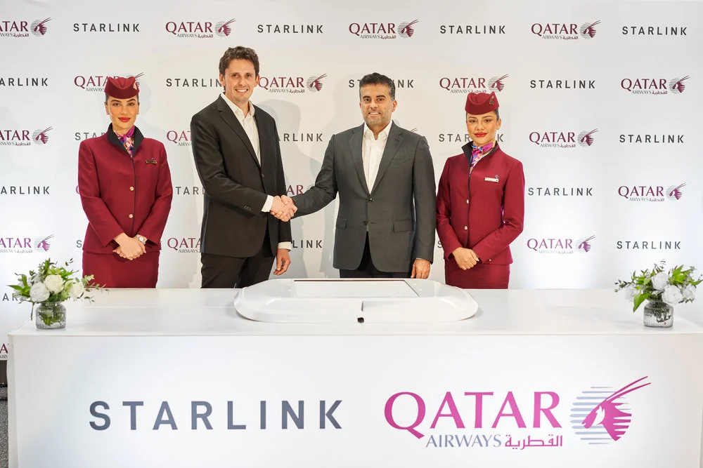 Photograph of the launch of Starlink and Qatar partnership