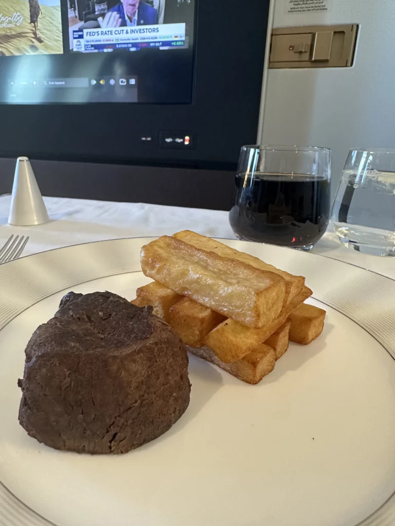 Etihad food - steak frites