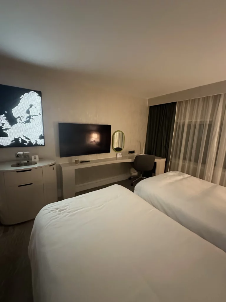 Photograph of the room at the Hilton at Heathrow T4