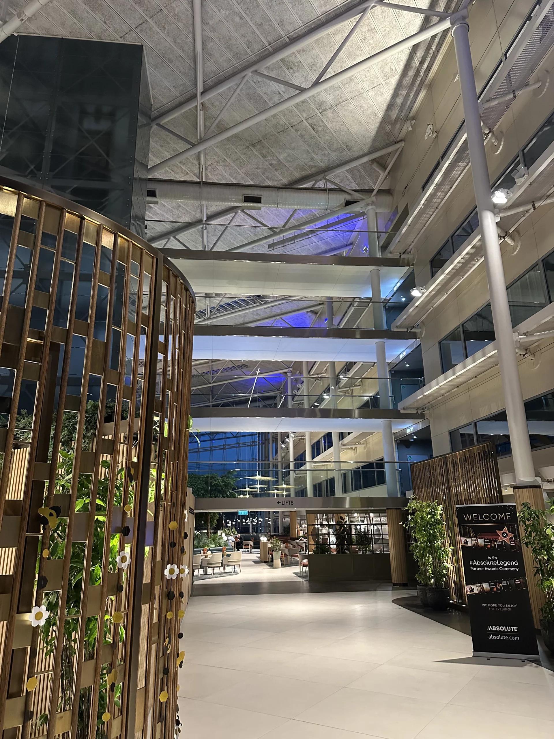 Photograph of the atrium inside the Heathrow Hilton