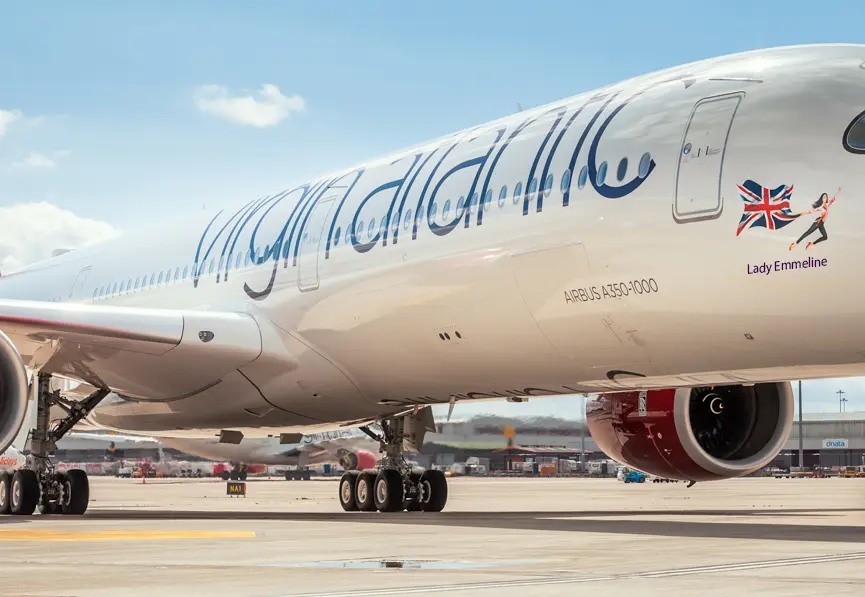 Photograph of a Virgin Atlantic plane