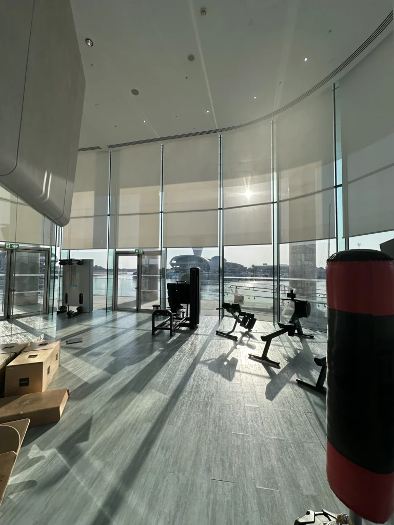 Photograph of the yoga area within the gym