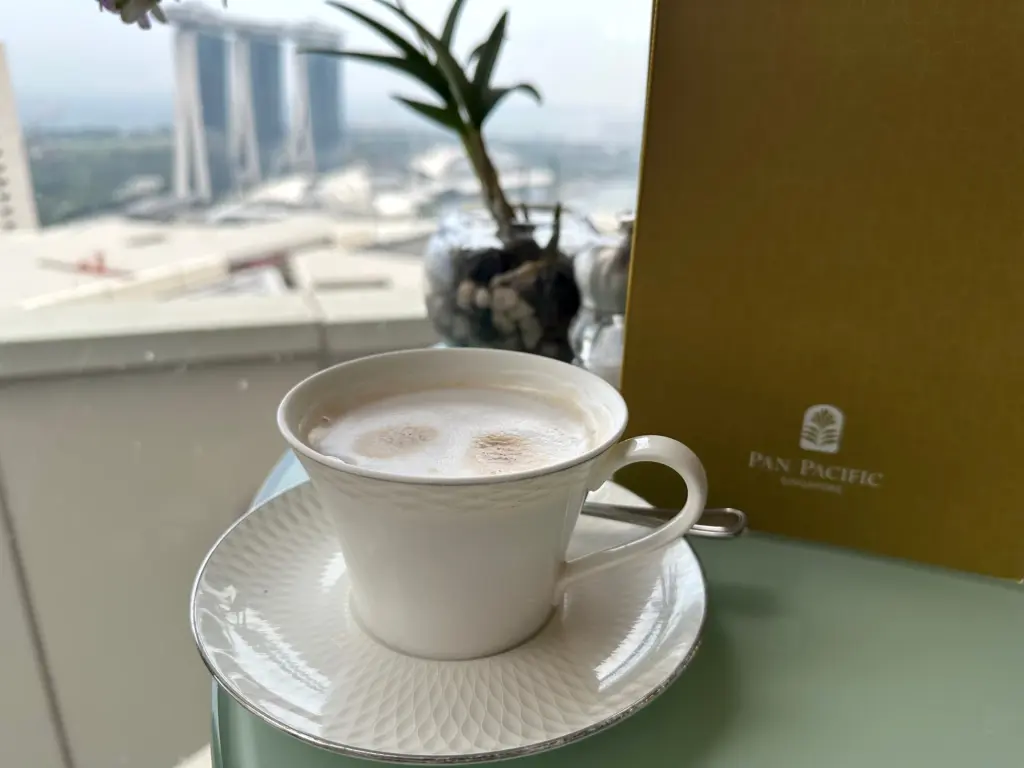 Coffee with a view of the Marina Bay Sands hotel Coffee with a view of the Marina Bay Sands hotel
