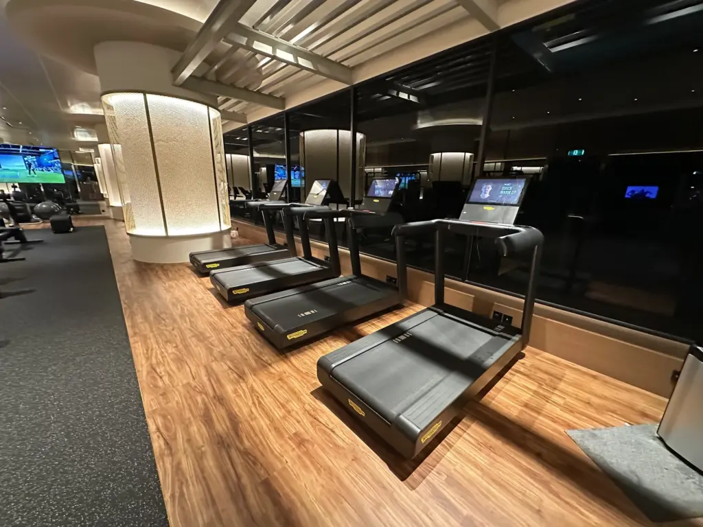 The running machines in the Pan Pacific gym The running machines in the Pan Pacific gym