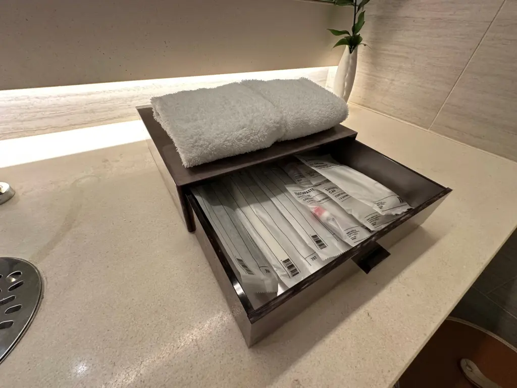 Toothbrushes shower caps and more items Toothbrushes shower caps and more items