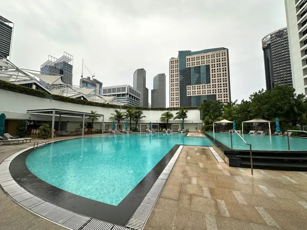 The Pan Pacific pools with the bar area to the left hand side The Pan Pacific pools with the bar area to the left hand side