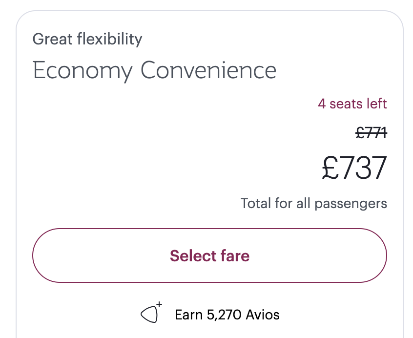 The discount showing on a particular fare The discount showing on a particular fare