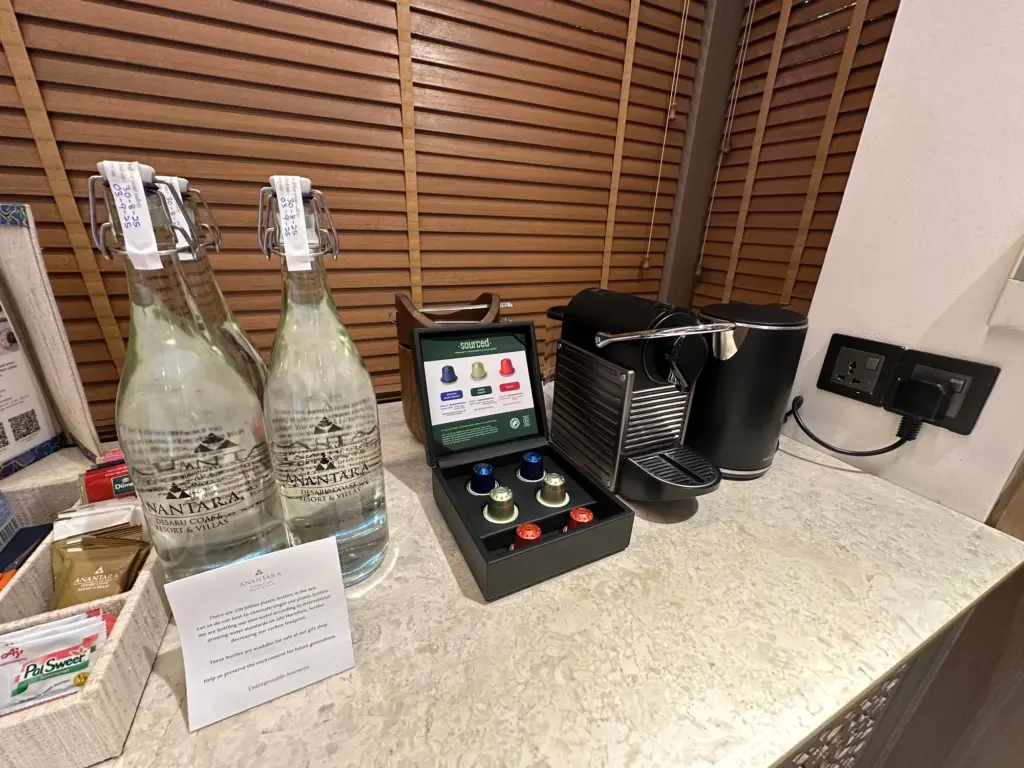 The Nespresso machine and plenty of water