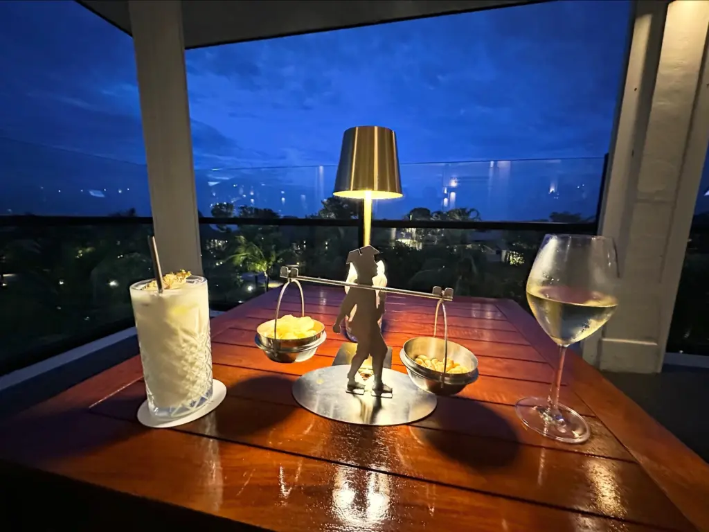 Two drinks and complimentary snacks at the Observatory Bar