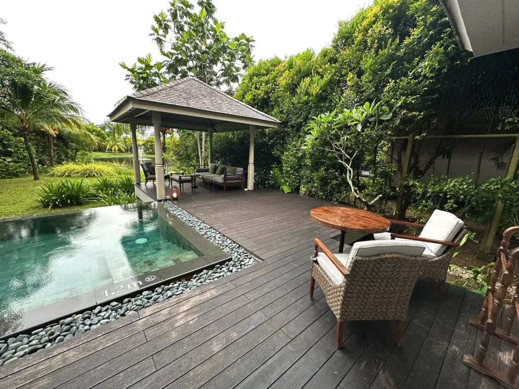 The villa does come with plenty of seating options