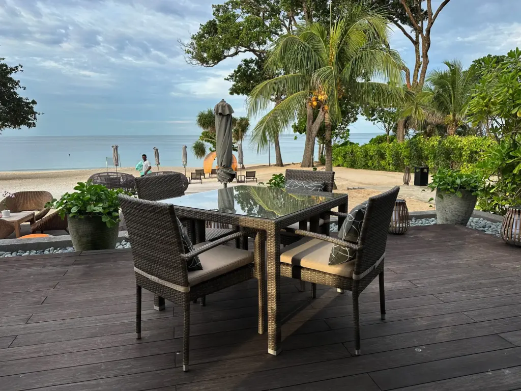 The views from the outside seating at Sea Fire and Salt