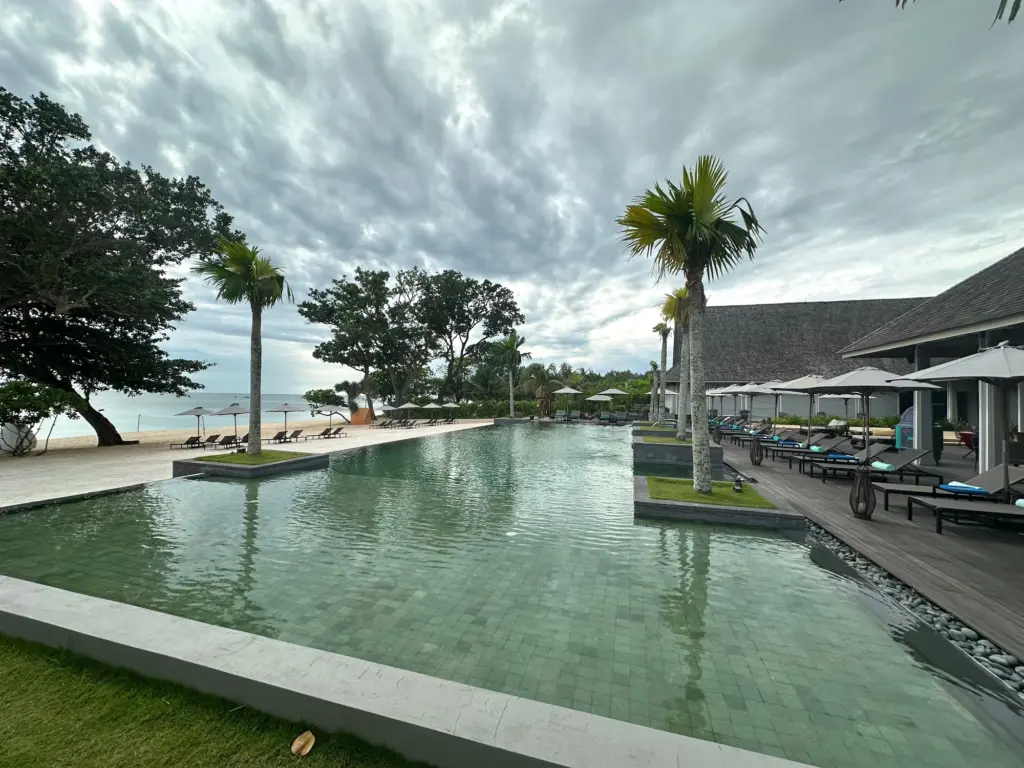 The smaller second pool sat next to the beath