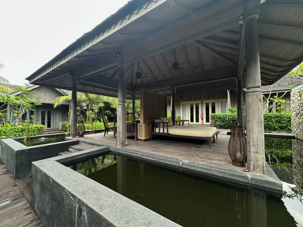 Inside the spa walking to the air conditioned treatment rooms