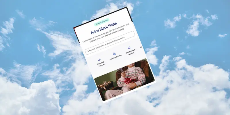 The Avios Black Friday page on the Avios Shopping portal