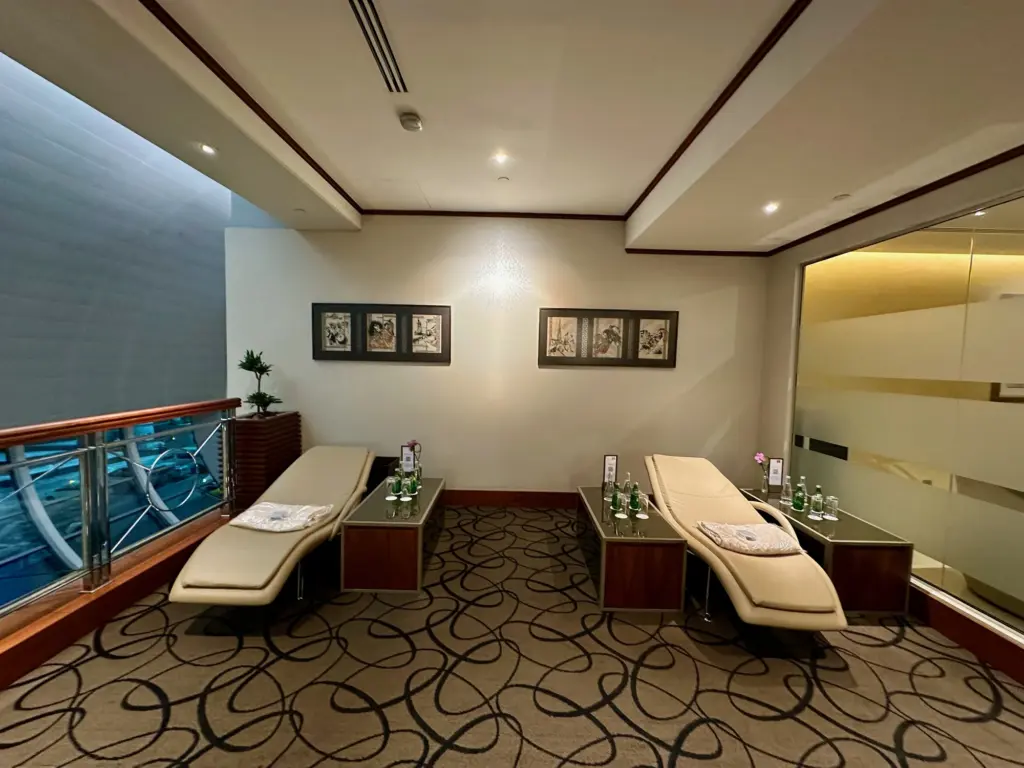 Two sleep loungers on the mezzanine floor