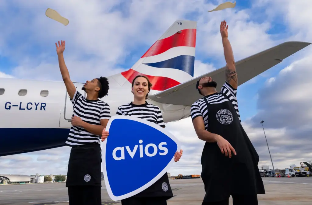 The PizzaExpress team launching the offer at London City Airport The PizzaExpress team launching the offer at London City Airport