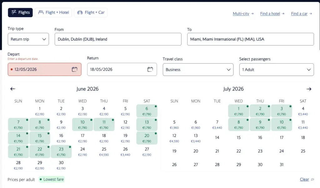 Use the flight search on the BA homepage to get a quick view of prices Use the flight search on the BA homepage to get a quick view of prices