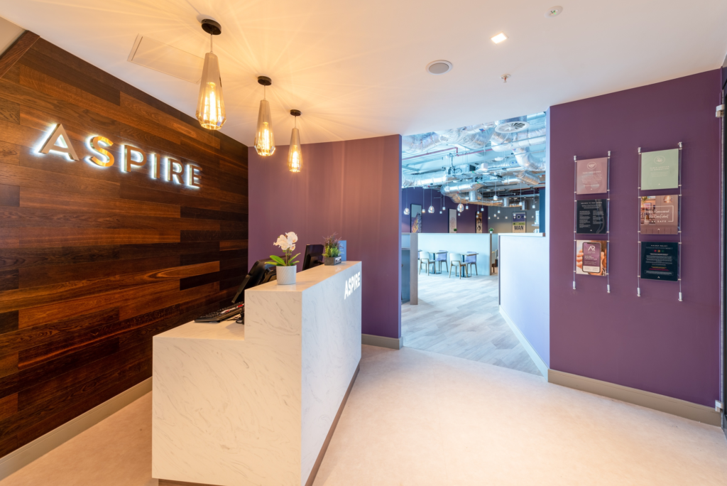 The reception at the Aspire lounge