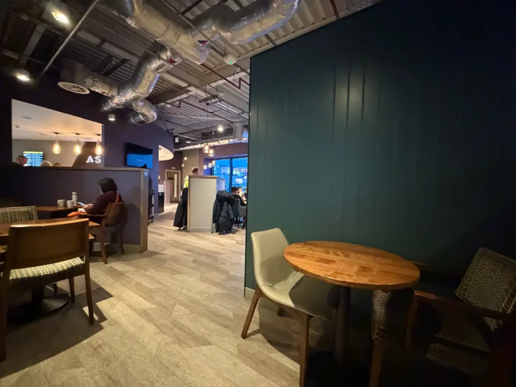 Seating near the entranceway looking across the lounge