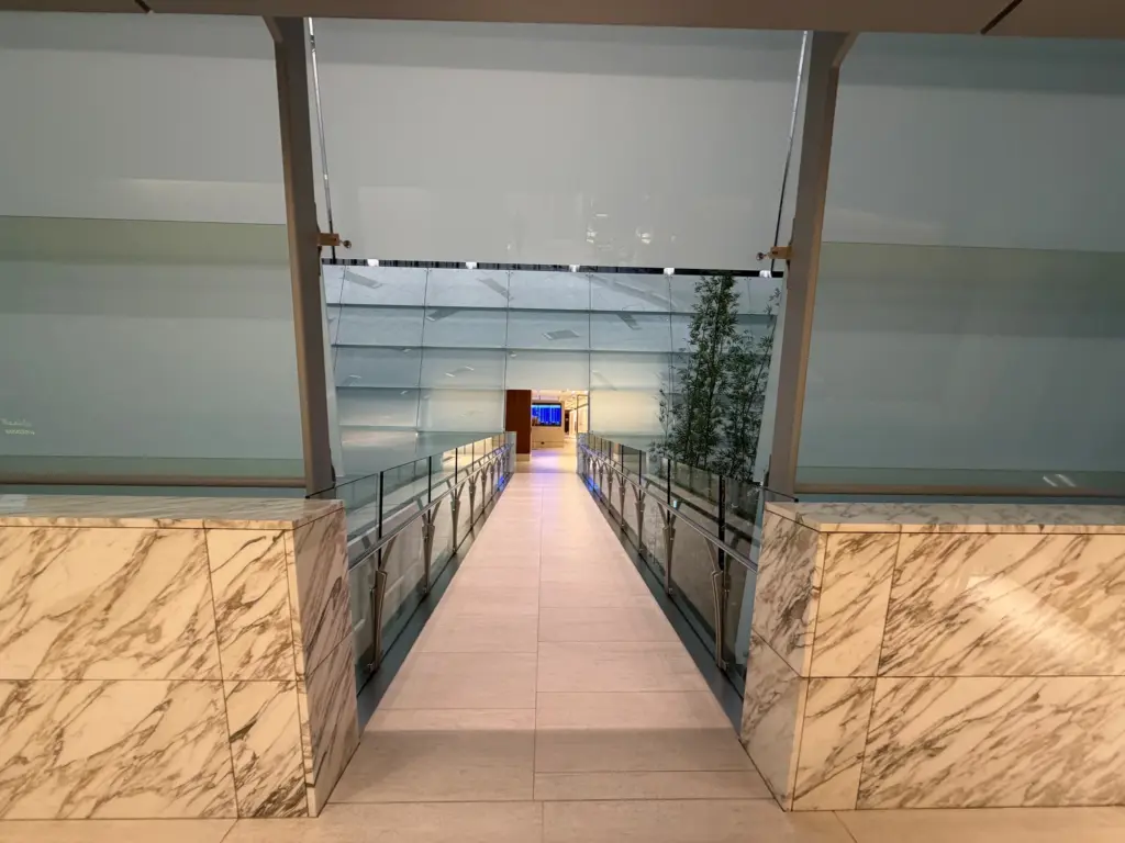 The glass bridge to the Business Centre