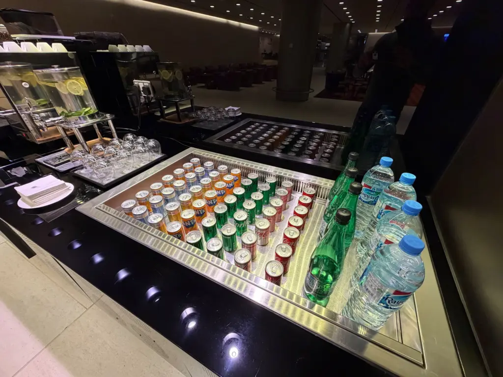 Even the chilled soft drinks are presented beautifully