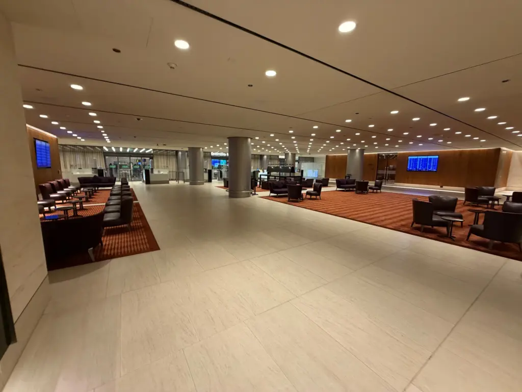 The huge arrivals space in which we were the only passengers