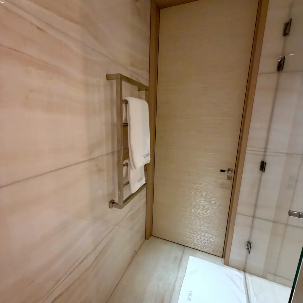 The Dior branded towels The Dior branded towels