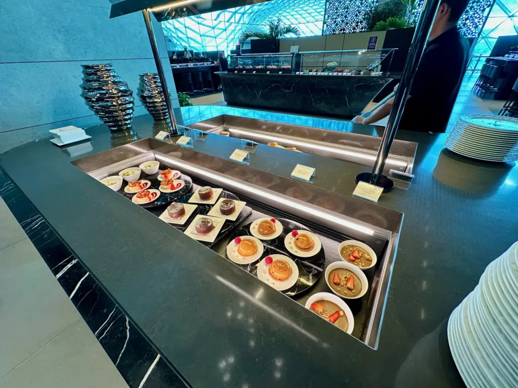 Some of the desert options in the lounge Some of the desert options in the lounge