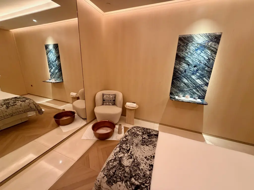 The seating ready for a foot bath The seating ready for a foot bath