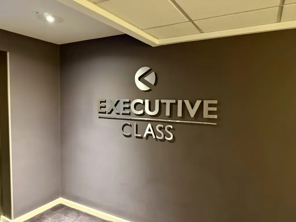 The Executive Class signage on the dedicated floor The Executive Class signage on the dedicated floor