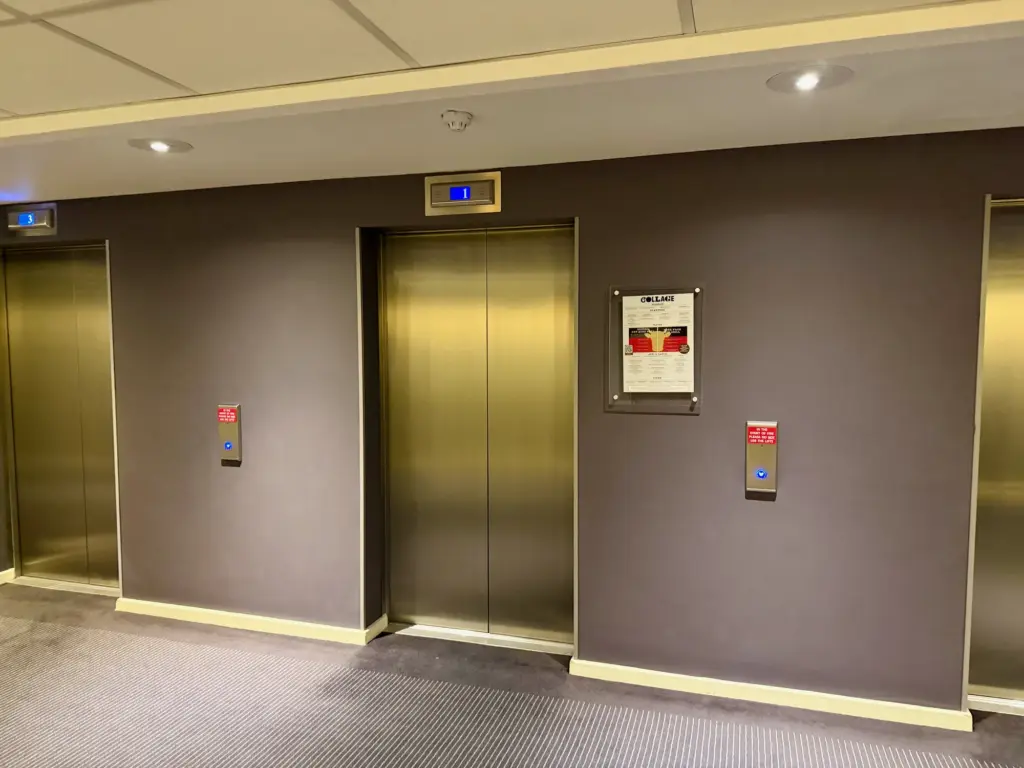 The lifts at the Radisson At peak times expect a wait The lifts at the Radisson At peak times expect a wait