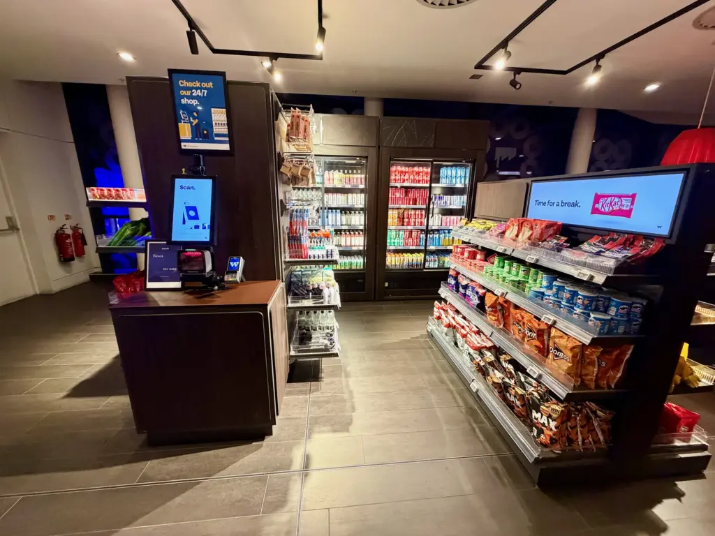 The self service shop in the Radissons reception The self service shop in the Radissons reception