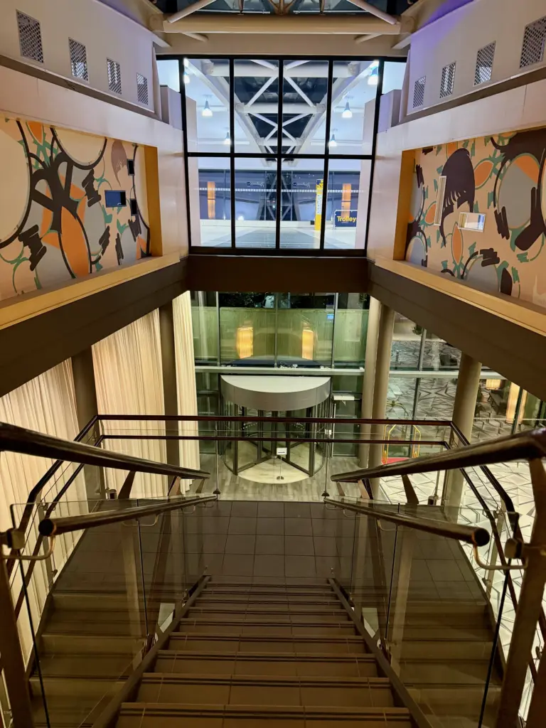 The staircase down to the ground floor entrance The staircase down to the ground floor entrance