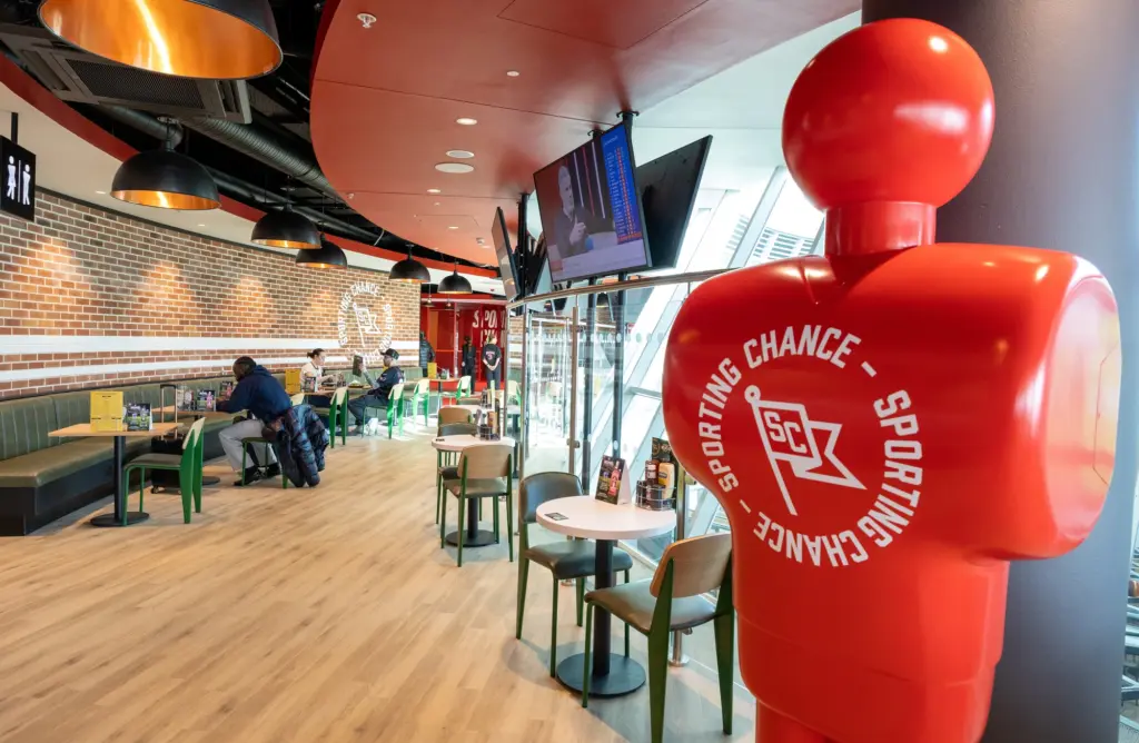 Theres no avoiding sports in here with 69 TV screens