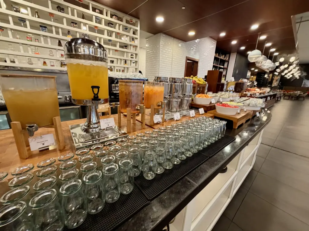 Freshly squeezed breakfast juices A step up from the usual UK fare