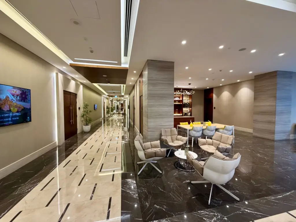 Some of the seating inside the wellness centre