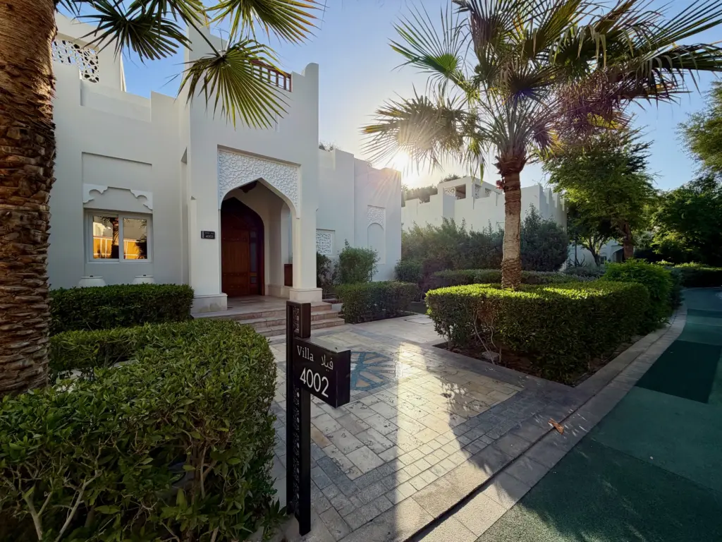 The entrance to a one bedroom villa at the Al Messila resort
