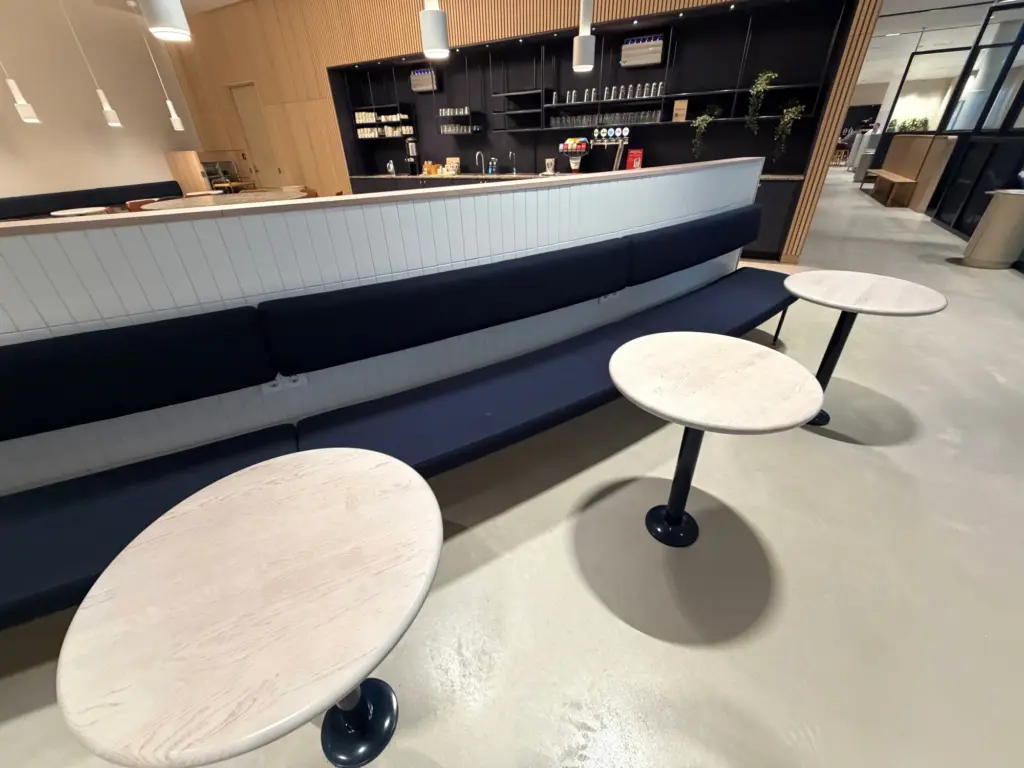 Dining seating towards the front of the lounge