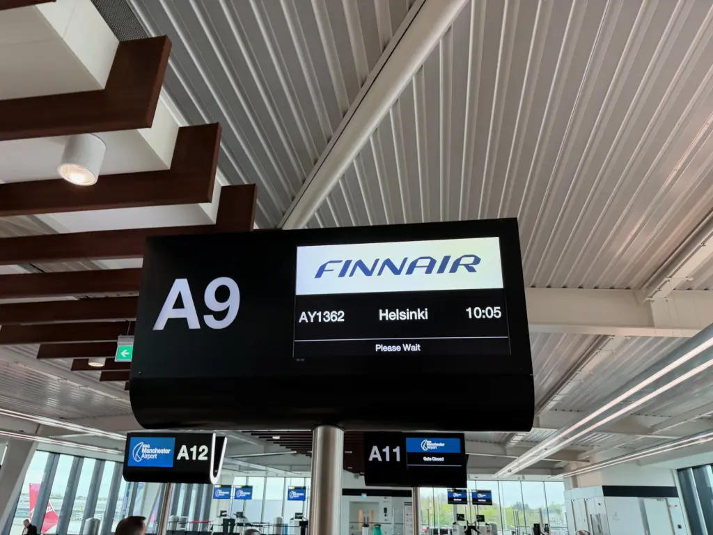 Our gate for our Finnair flight a long walk from the main terminal Our gate for our Finnair flight a long walk from the main terminal