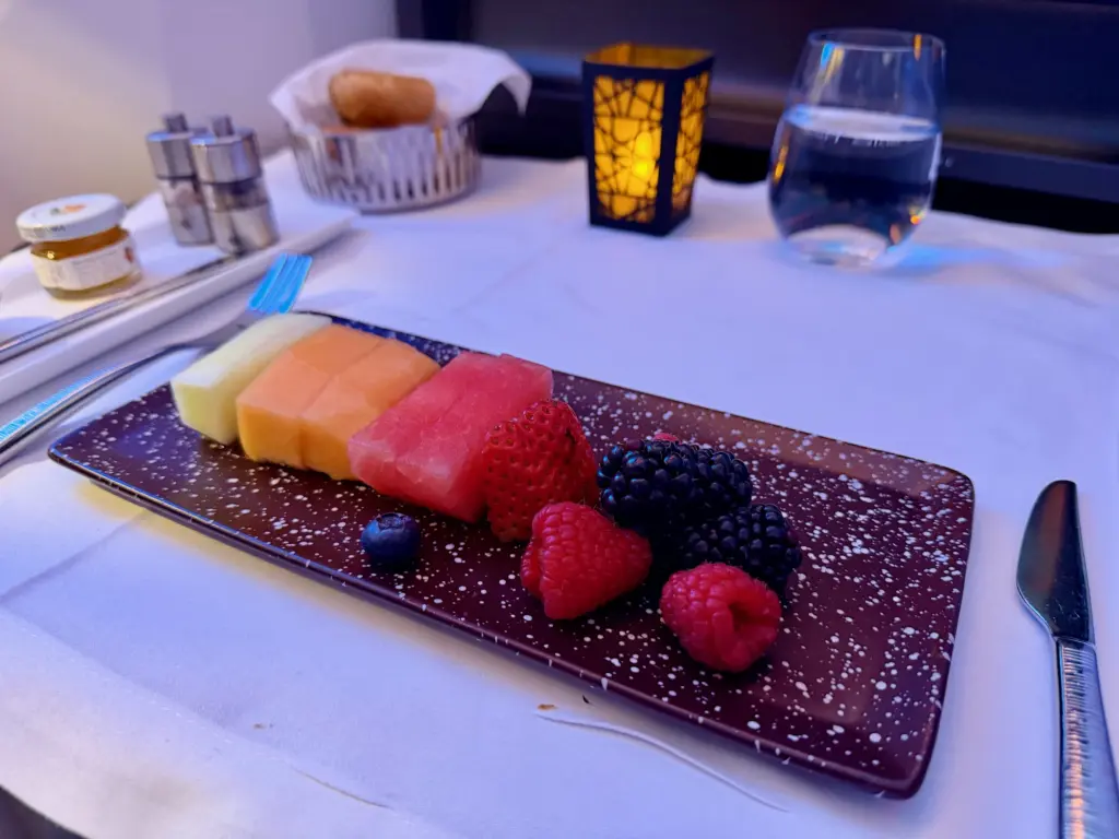 My fruit plate beautifully served and delicious My fruit plate beautifully served and delicious
