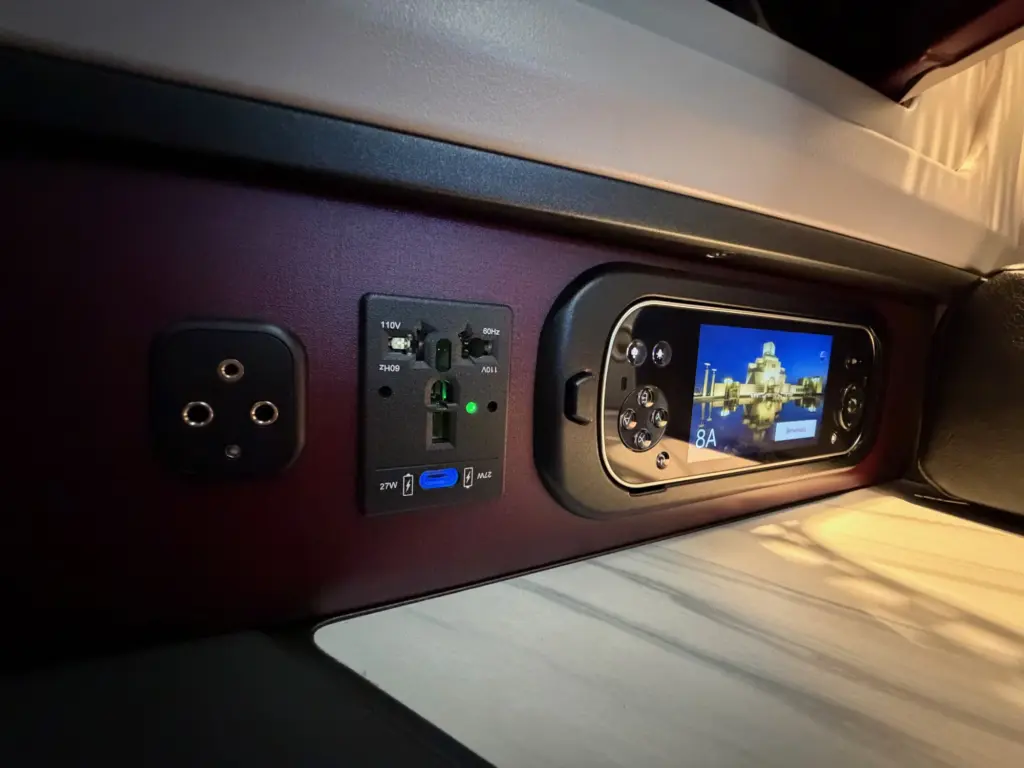 The headphone socket universal power block with USB C charging and the IFE remote The headphone socket universal power block with USB C charging and the IFE remote
