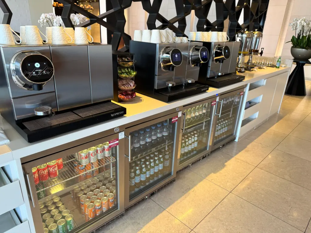 The self service drinks station with an impressive number of coffee machines