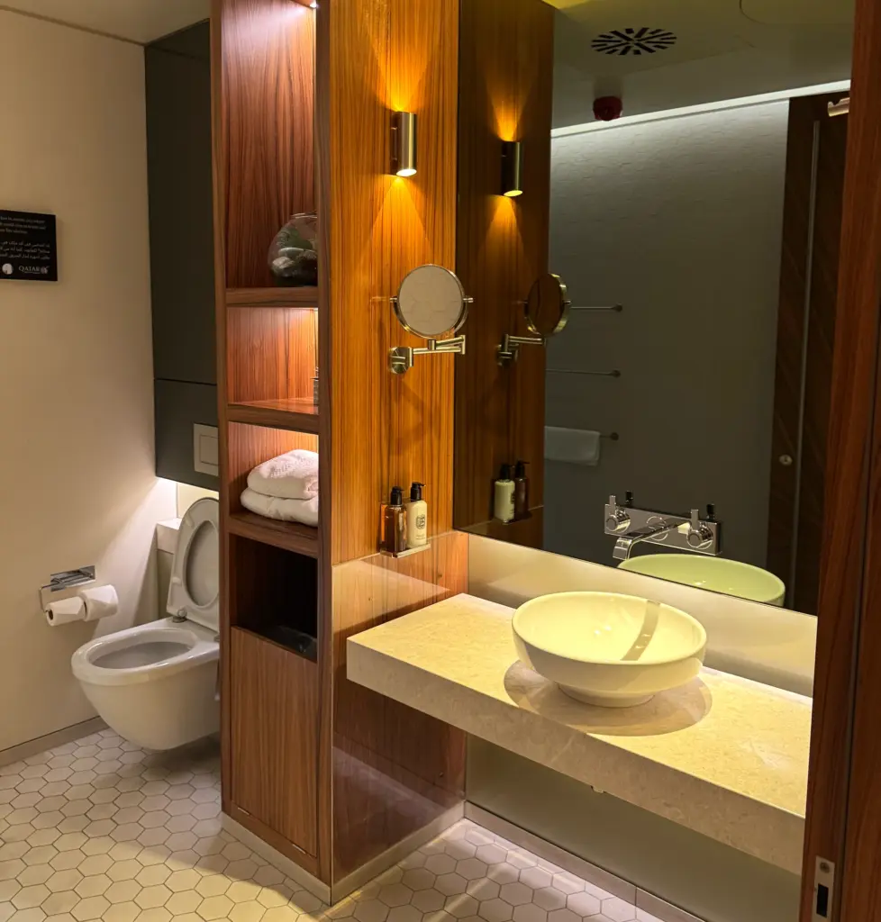 Inside the Qatar Premium Lounge shower rooms
