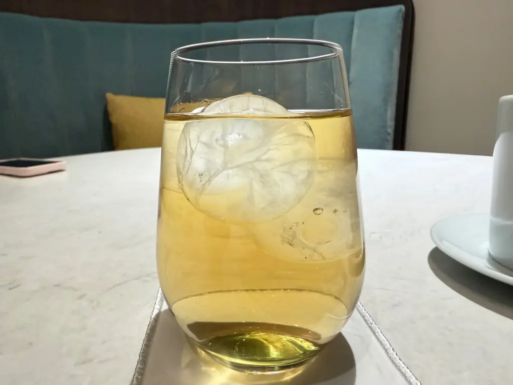 The only other drinks we had during the meal iced water infused with green tea The only other drinks we had during the meal iced water infused with green tea