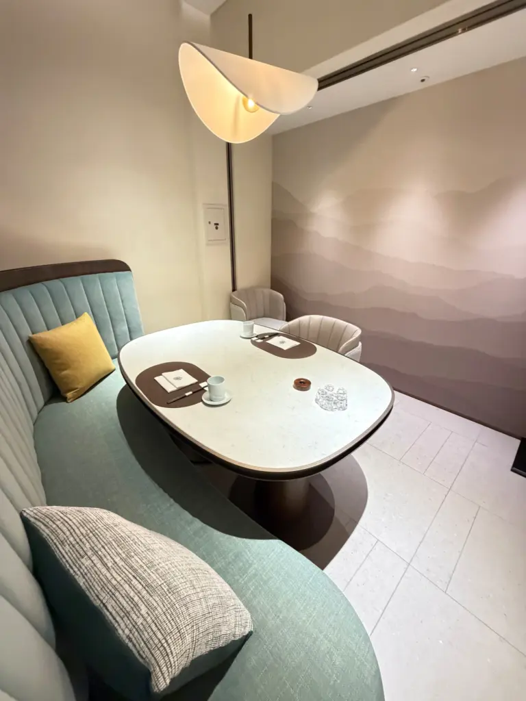 Our dining space for the evening a private pod Our dining space for the evening a private pod