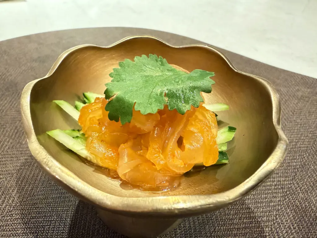 Our Jellyfish Starter Its unlikely we would order this dish again Our Jellyfish Starter Its unlikely we would order this dish again